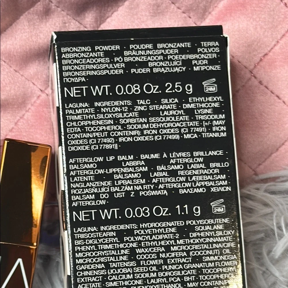 NARS Beauty Bundle & Ipsy Bag Pink Quilted NARS Bronzer x2 & Lip Balm Laguna SET